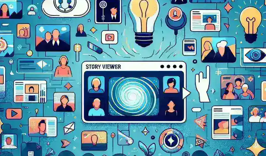 "Female user engaging with Story Viewer feature on a mobile device, showcasing the essence of storytelling in digital media for improved audience connection - related to the article 'Penonton Cerita: Panduan Lengkap Memahami dan Menggunakan Story Viewer'."
