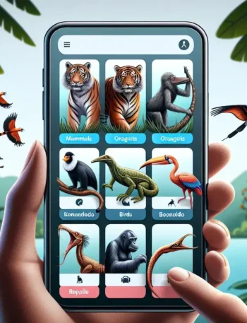 "Mobile application development for biodiversity documentation in Indonesia, showcasing vibrant flora and fauna with user-friendly interface for researchers and enthusiasts."