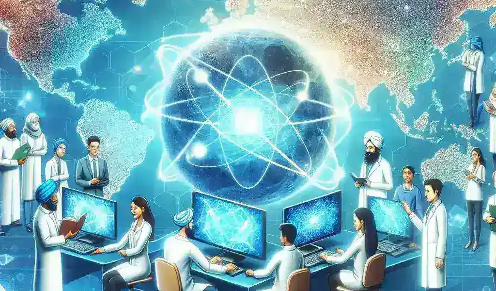 "Microsoft Quantum-as-a-Service announcement image showcasing advanced quantum computing technology for global researchers."